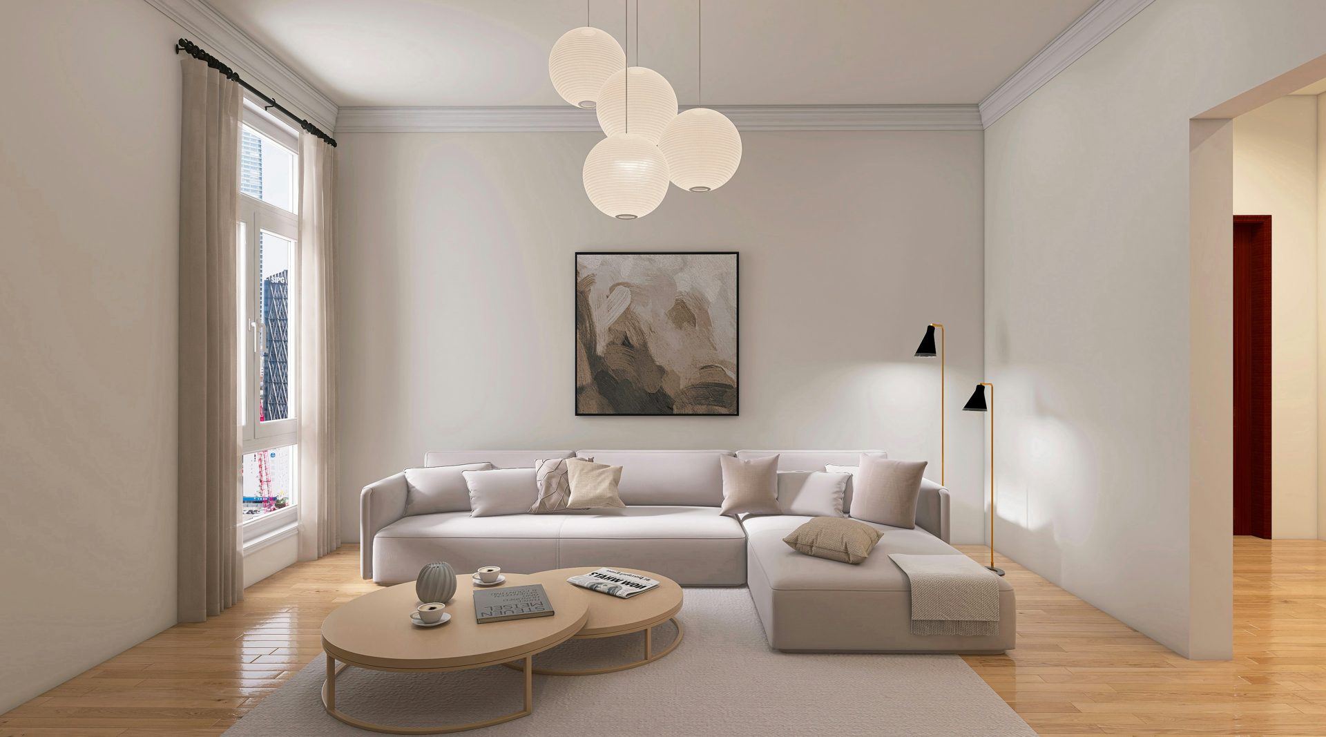 Salon moderne et lumineux